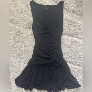 BCBGMAXAZRIA Black Ruched Mini Dress Y2K Cinched Waist XS Women’s Cocktail Dress